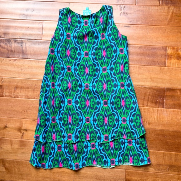 Escapada Geometric Tropical Print Sundress L - Picture 5 of 11